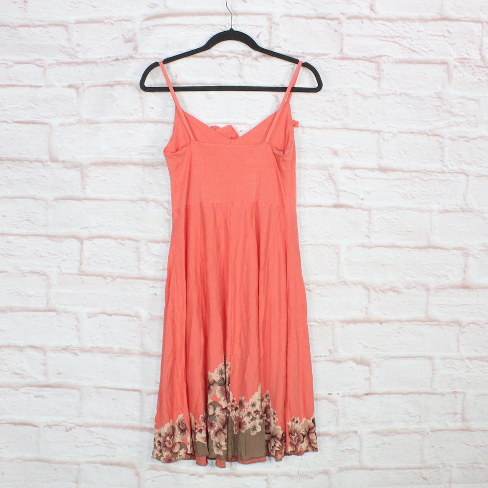 Patagonia Orange Organic Cotton Border Floral Kamala Tank Midi Dress Size M - Picture 4 of 9